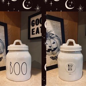 🫙 Rae Dun Reversible Design Treat Jar with “Eat” &  “BOO” Use All Year 💫